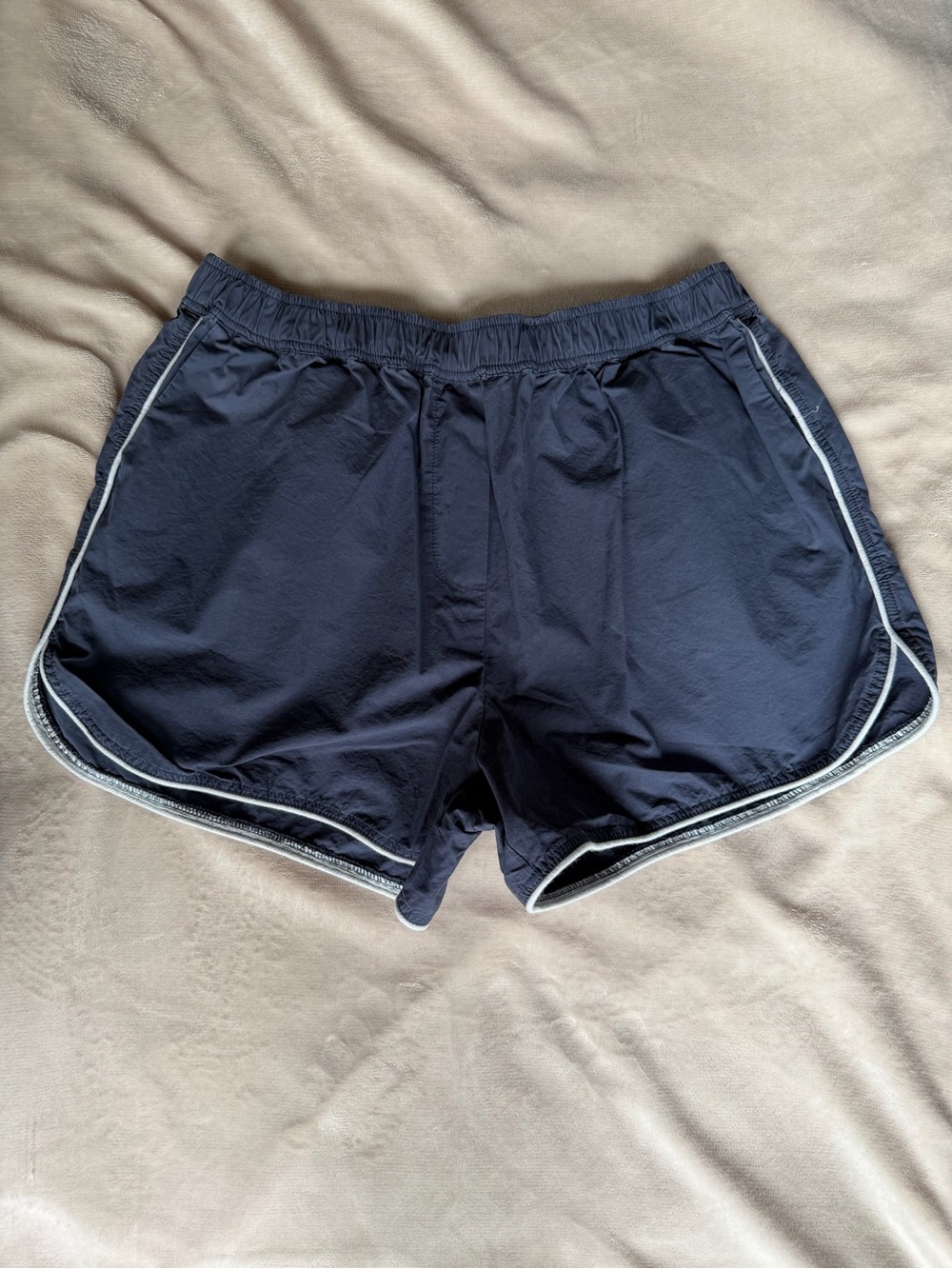 MABLE Navy Athletic Shorts with White Piping